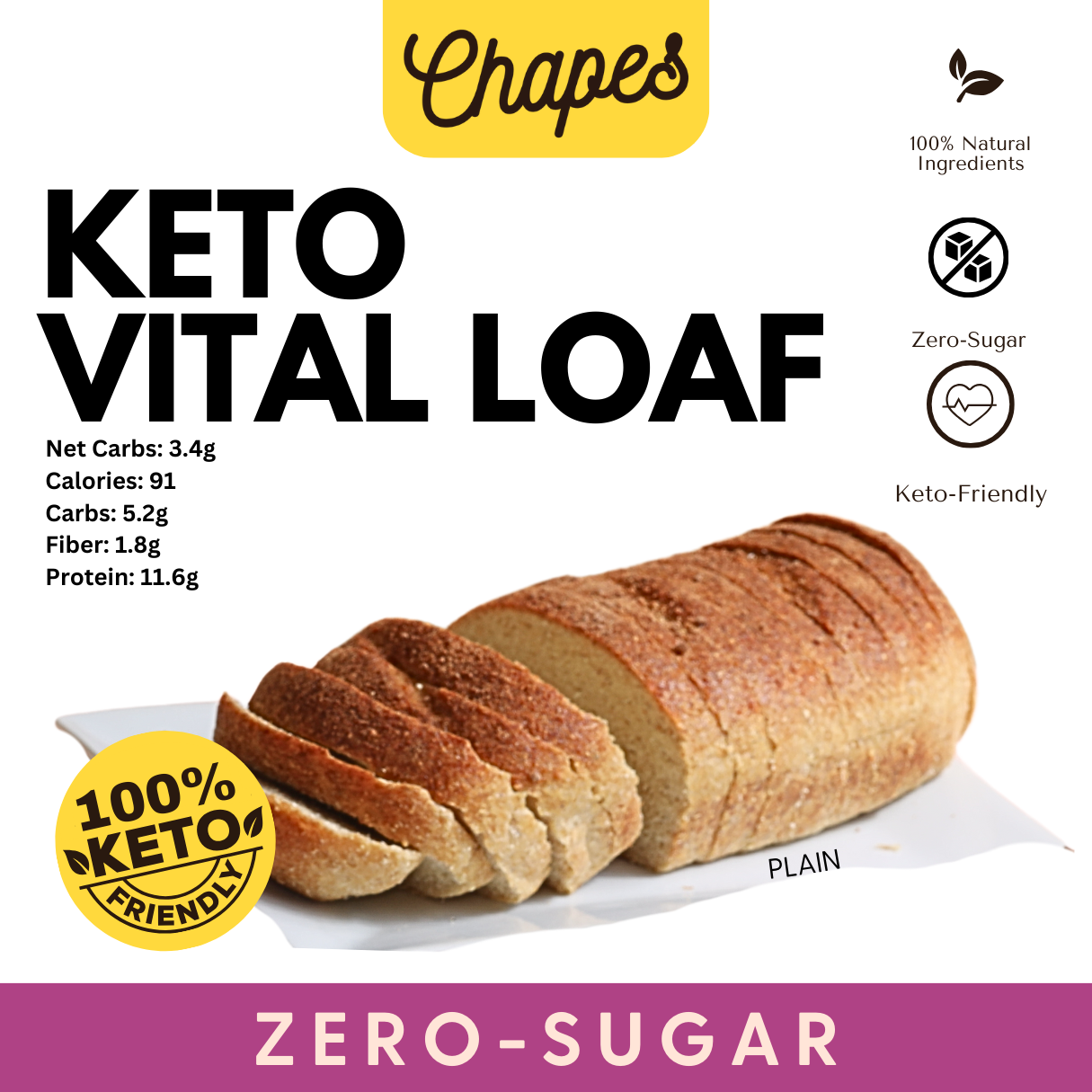 KETO VITAL LOAF KETO FRIENDLY ZERO SUGAR GUILT FREE
