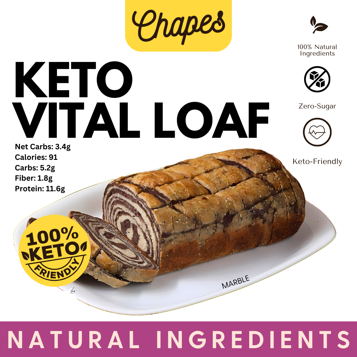 KETO VITAL LOAF KETO FRIENDLY ZERO SUGAR GUILT FREE