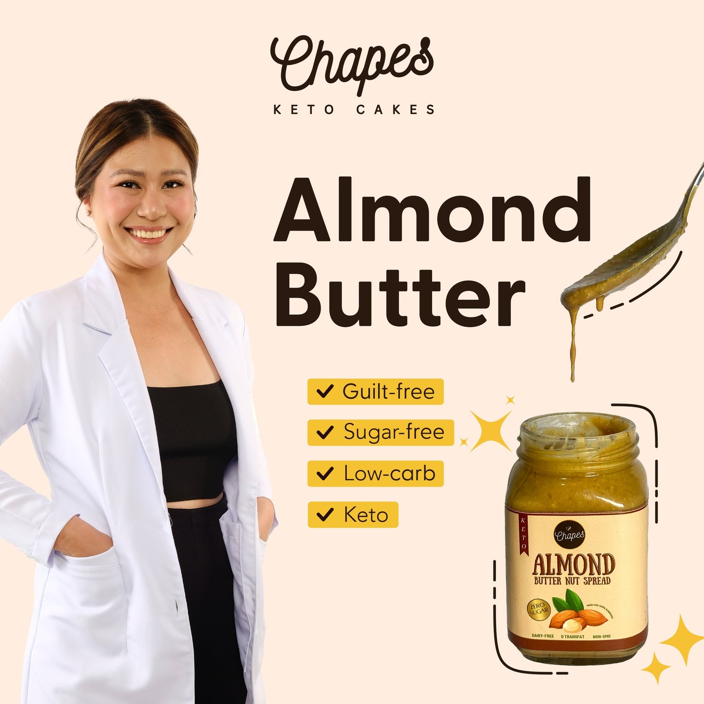CHAPES ALMOND BUTTER NUT SPREAD "ZERO-SUGAR"